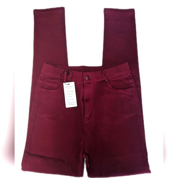Apperloth A brick red burgundy skinny stretch pants, ankle length, size M - Picture 2 of 8